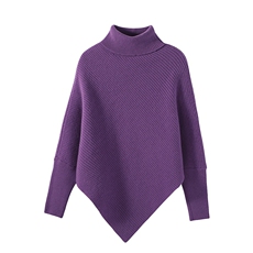 2025新款时尚百搭通勤简约元宝针高领套头披肩，披肩，阿娇羊绒