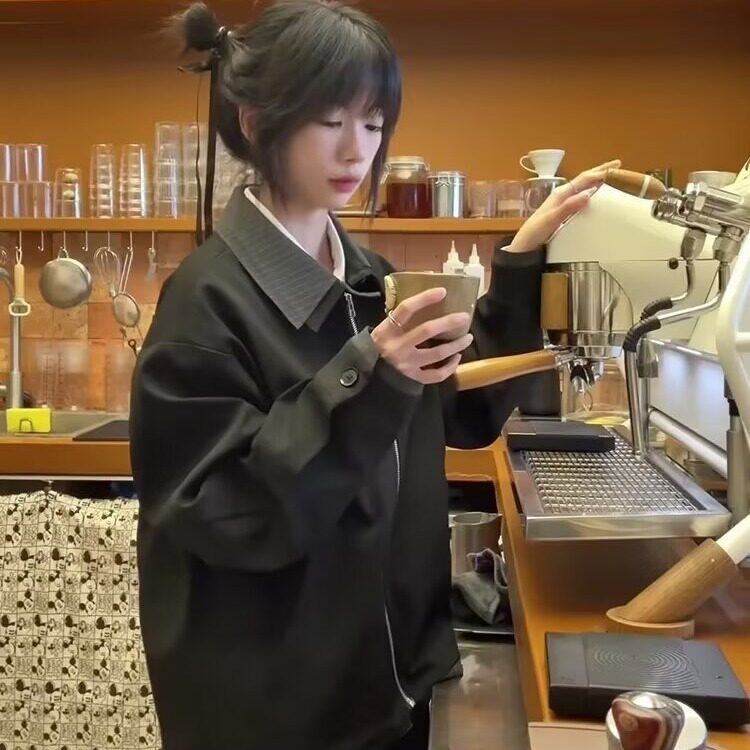 A175-P73复古棕色小皮衣春秋外套女韩版百搭宽松港味英伦显瘦,男装皮衣,电商B323A