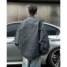 美式复古工装牛仔外套设计感小众水洗做旧夹克潮JK0935-P95，男装夹克，星座308B-1