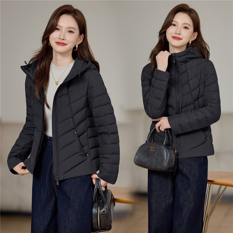现货2025年冬季时尚休闲连帽保暖羽绒服,女装羽绒服,依恋蒂丝