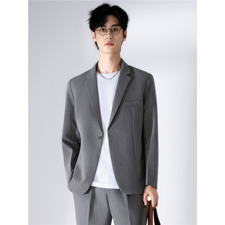 高级感免烫垫肩小西装男士外套春秋季商务风休闲西服上衣WY089,男装西服套装,星座516A