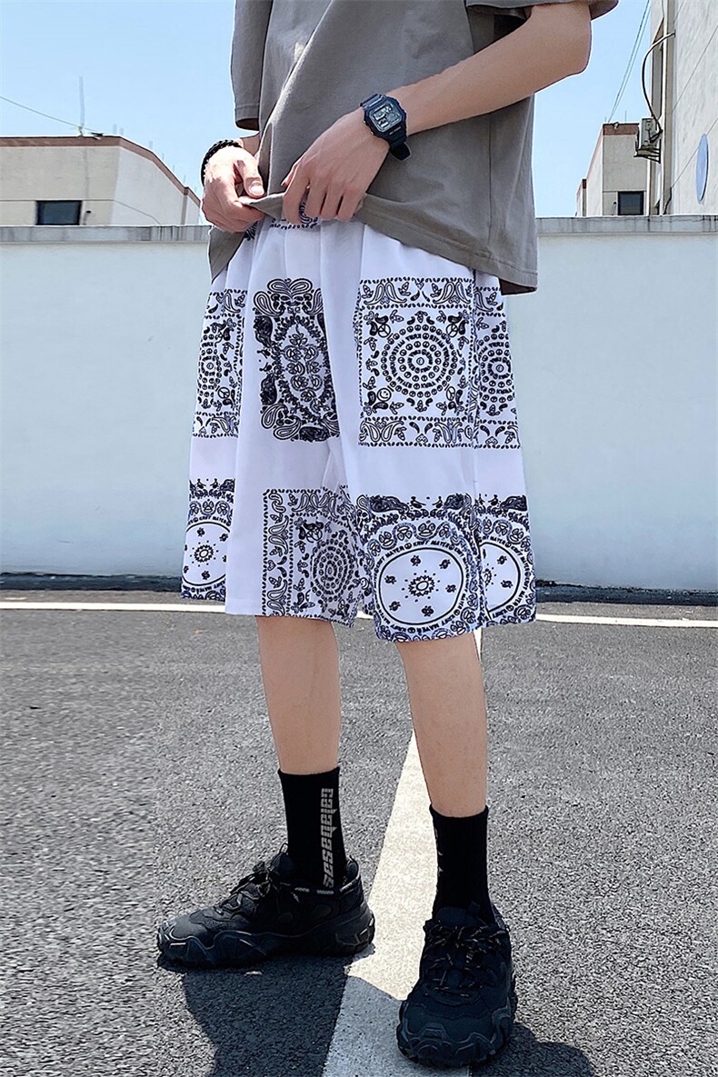 印花短裤宽松夏季男士5分冰丝沙滩宽松休闲裤A125-6610-P25,男装牛仔裤,电商A125