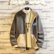 703-Y251冬季高品质加厚羊羔毛拼色双面穿外套贴标，男装棉衣，星座703