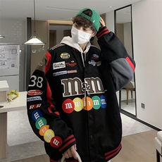 男秋季2023新款长袖夹克外套机车刺绣J7602P70，男装夹克，星座1116-2