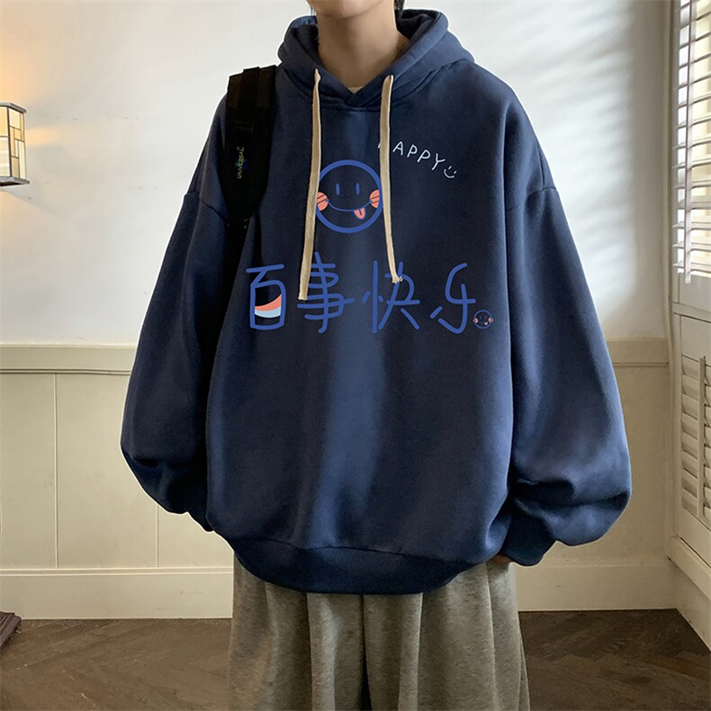 纯棉连帽卫衣男大码运动帽衫宽松薄WY2183-P35加绒款-P40,男装卫衣,电商A040