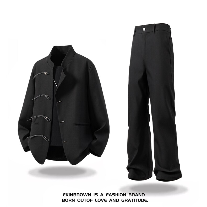 西服盘扣式96%绦纶4%氨纶M-5XL大码XF77071P85控128西裤78151P45，男装西服，星座227-7