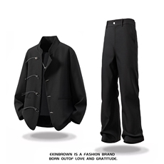 西服盘扣式96%绦纶4%氨纶M-5XL大码XF77071P85控128西裤78151P45，男装西服，星座227-7