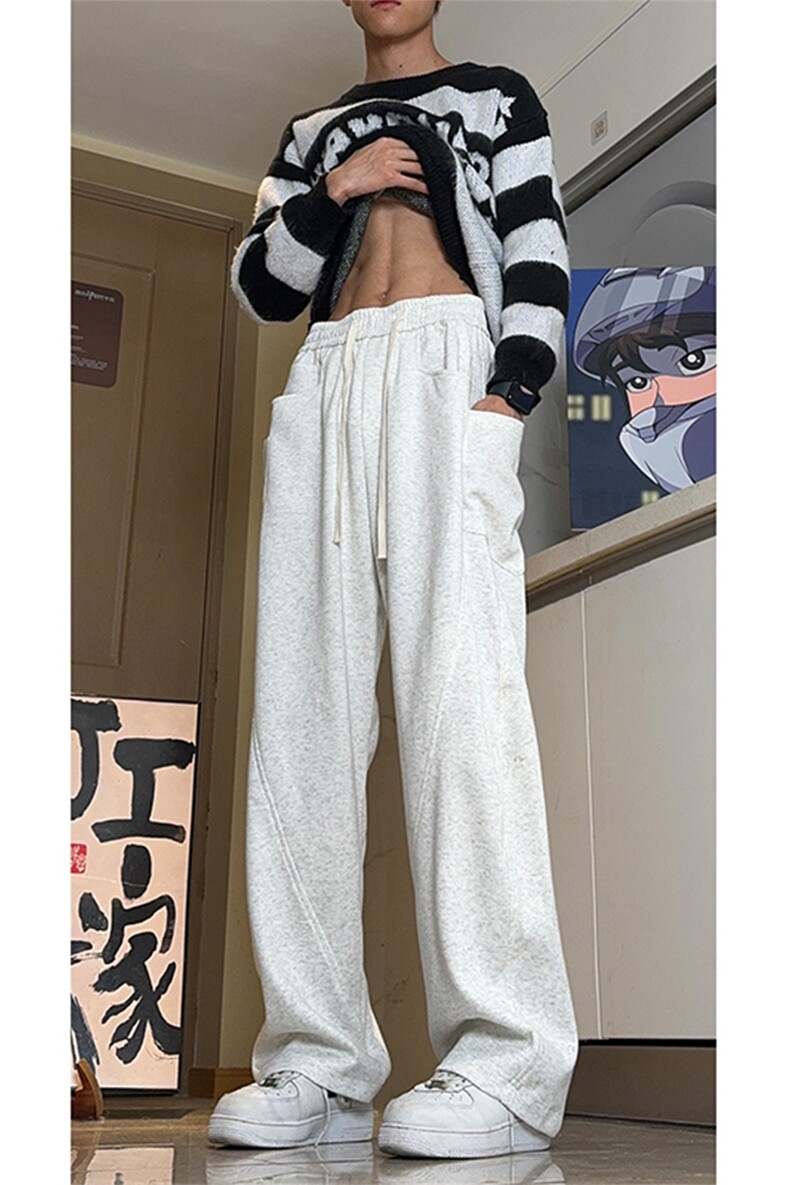 秋季美式高街弯刀运动大口袋杠休闲卫裤货号K2436P6078,男装休闲裤,电商A063