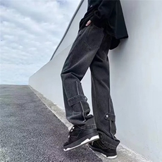 牛仔裤男复古潮牌美式微喇高街直筒阔腿裤子310A-4-NZ70-P50，男装牛仔裤，星座310A-4