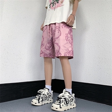 高转化！夏季冰丝宽松短裤男港风五分裤休闲裤DK2002-特P19控38，男装牛仔裤，电商B370