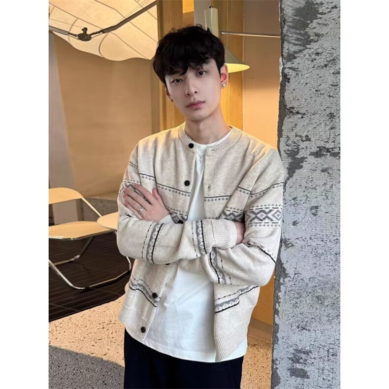 MM302-P60美式新款复古ins慵懒风开衫针织毛衣外套,男装针织衫/毛衣,星座617A-2