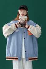 中性风2026秋季新款设计感字母印花棒球服夹克外套-G236P65控88-，男装夹克，A247A