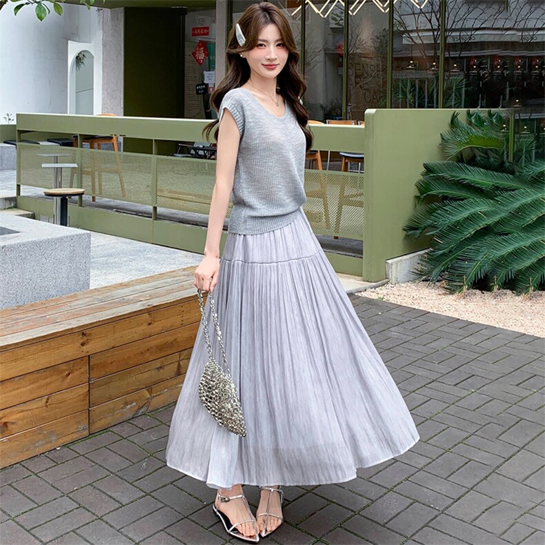 2026年夏季新款时尚优雅舒适肤感飘逸两件套裙，女装套装/套裙，心心服饰