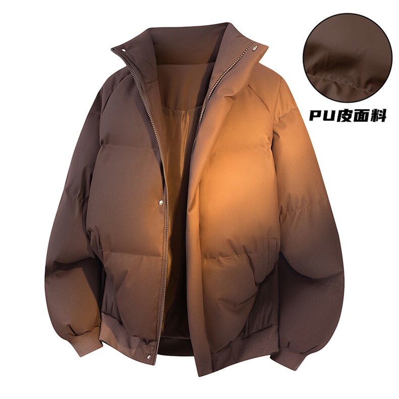 立体新款冬季羽绒立领PU皮棉服棉袄韩版宽松外套A436-2522-P80图片