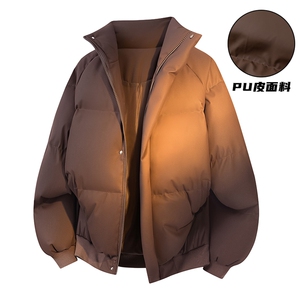 立体新款冬季羽绒立领PU皮棉服棉袄韩版宽松外套A436-2522-P80图片
