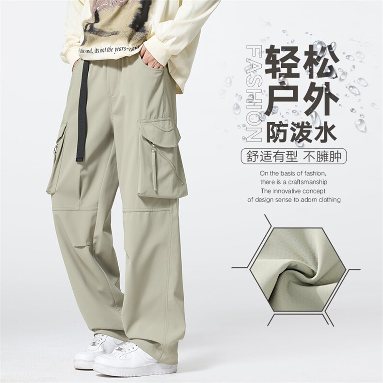 新款美式高街大口袋工装裤男春季户外宽松抽绳休闲 A436-2517-P60图片