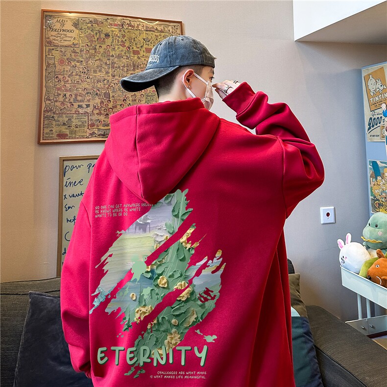 抖音供货、复合重磅400克现货连帽卫衣宽松上衣FM419-P45,男装卫衣,星座610B-1