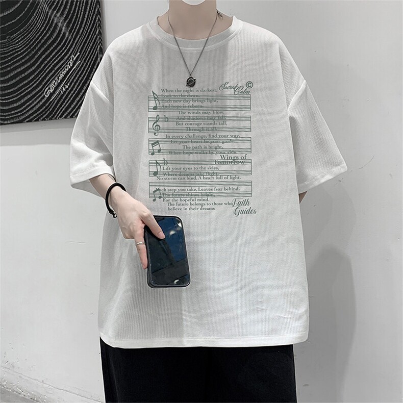 华夫格t恤男短袖男大码五分袖 大皂风 HT73428-P22图片