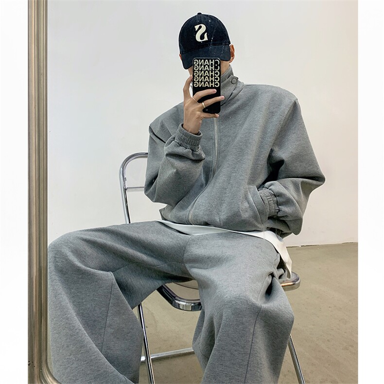 美式ins潮流男女休闲运动套装开衫卫衣宽松直筒阔腿裤TZ03-P135,男装卫衣,电商B327
