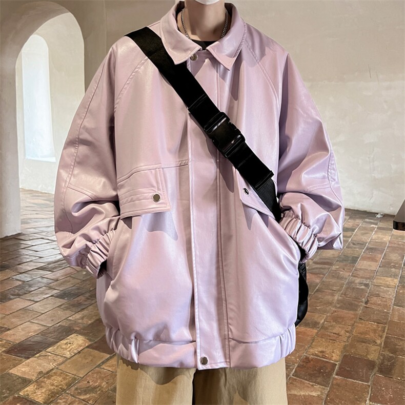 ！2025春季新款男士皮衣潮牌情侣皮夹克外套JK195P85,男装皮衣,电商B220