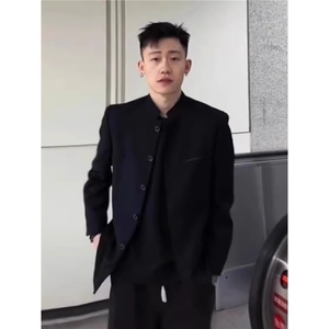 新中式中山装男夹克外套痞帅赵山河同款春秋上衣潮图片