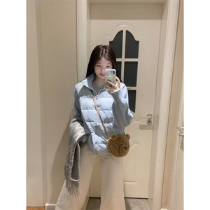 1506A/G78200/P89日系时尚温柔风拼接麻花立领棉服外套1