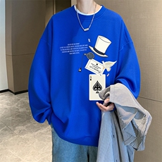 5XL华夫格卫衣男大码胖子圆领长袖t恤HW76373-P30加绒款-P40，男装卫衣，电商A040