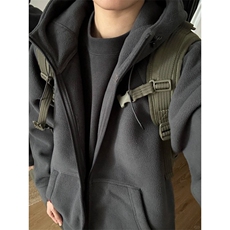 摇粒绒连帽拉链卫衣外套1302-GS02-P55成分100聚酯纤维，女装短外套，星座1302