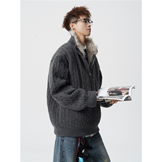 现货高品质可供得物座山雕立领针织毛衣外套310A-2ZSD2506P198，男装针织衫/毛衣，星座310A-2