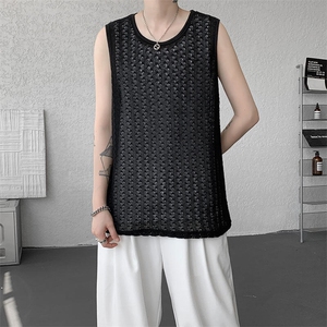 BX1130-特批30 控58 小众高品质镂空衬衫内搭大码短袖背心T恤图片
