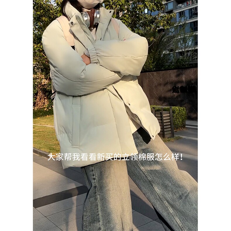 现货高品质美式冬季重磅三防加绒加厚羽绒棉衣立领厚外套棉服图片