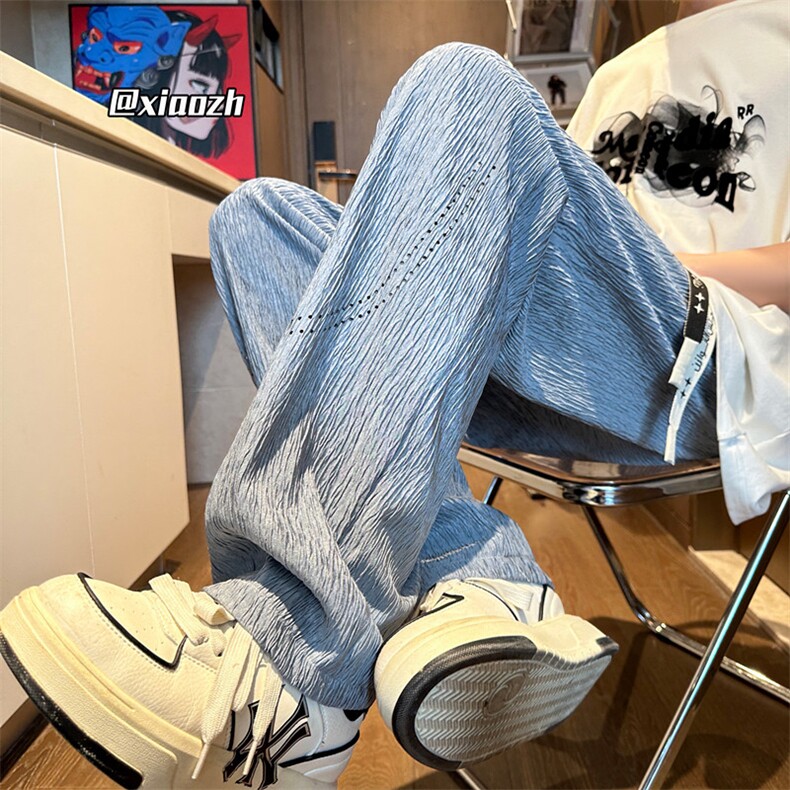XZ616夏季新款薄款激光打孔冰丝凉感休闲裤TY2522P45控58,男装休闲裤,星座512A（原616）
