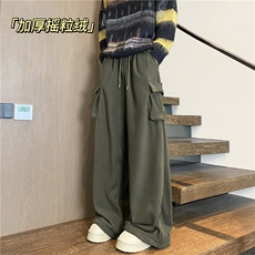 2025冬季加厚摇粒绒侧边大口袋保暖休闲裤B315-K25906-特p40控78，男装棉衣，电商B315