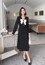 [现货]收腰显瘦连衣裙，两色、三个尺码，女装连衣裙，依柏璐(1F)