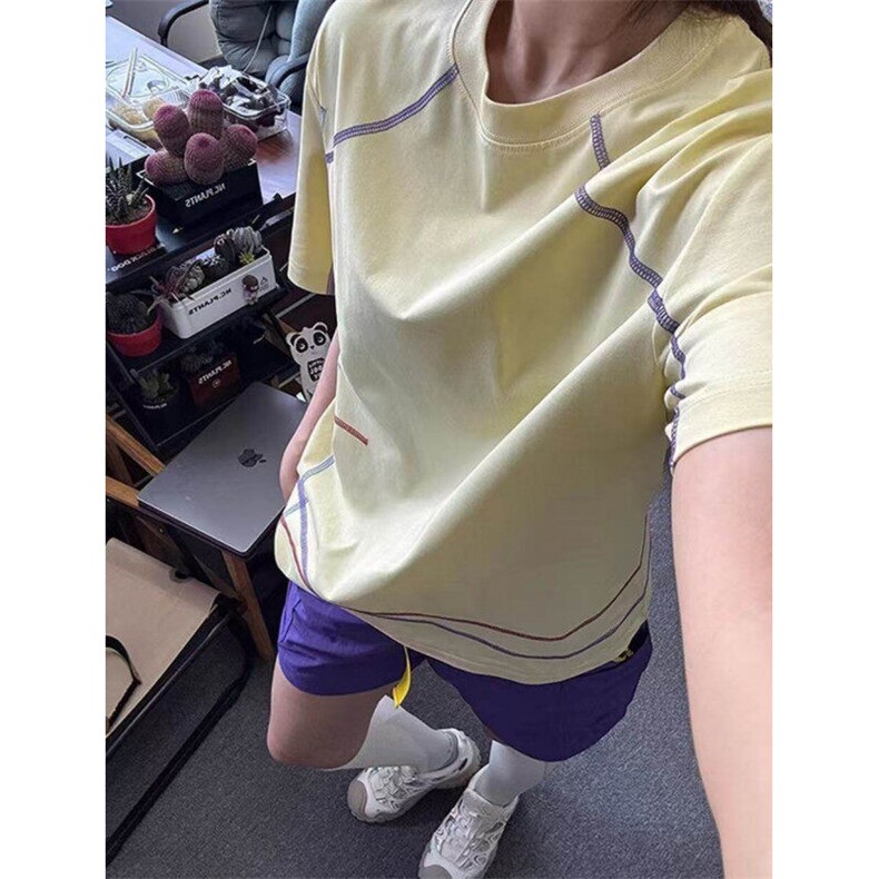 网图！多巴胺明线运动短袖男女同款速干凉感T恤-EX50950-特批32图片