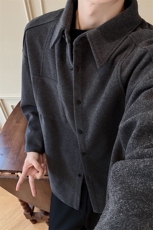秋季男装夹克复古毛呢外套潮牌宽松百搭上衣XZ514-2-CS2610-P68，男装夹克，星座514-2(原B239)