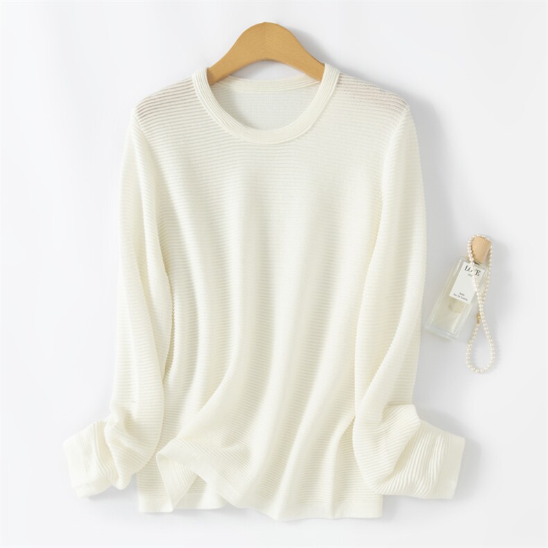 优雅知性简约大气女士圆领毛衣秋冬新款时尚百搭10%羊毛针织衫，女装羊毛衫，东远绒业