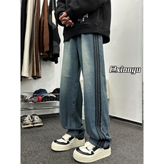 XZ616春季新款巴黎神裤百搭经典织带牛仔裤TY2401P65控78，男装牛仔裤，星座512A（原616）