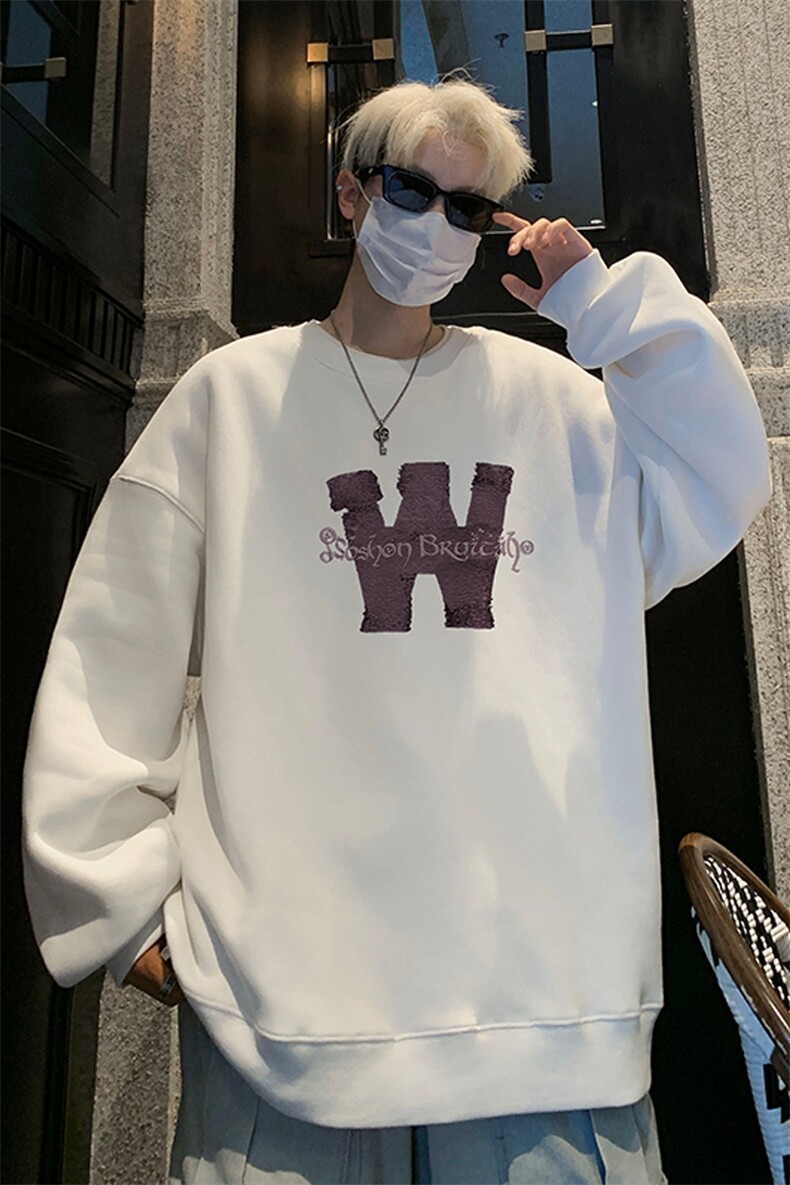 ！圆领卫衣男装港风长袖T恤男外套男WY237-特P23,男装T恤,电商B367