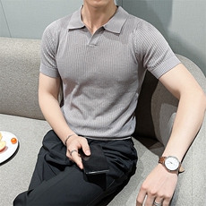 春夏装薄款针织短袖t恤男生翻领短袖透气半袖上衣潮T0899-P43，男装Polo衫，星座308B-2