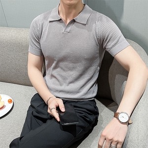 春夏装薄款针织短袖t恤男生翻领短袖透气半袖上衣潮T0899-P43图片