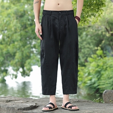 纯亚麻九分裤风星座815-8613p100，男装休闲裤，星座815（原A203）