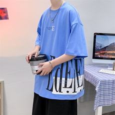 夏装学生纯棉印花短袖T恤2023时尚潮牌半袖男女1588-P38控价58，男装T恤，电商A441-1