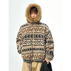 加绒内胆羊羔毛毛领棉衣座山雕棉服中性外套A0174020P120，男装棉衣，电商A017