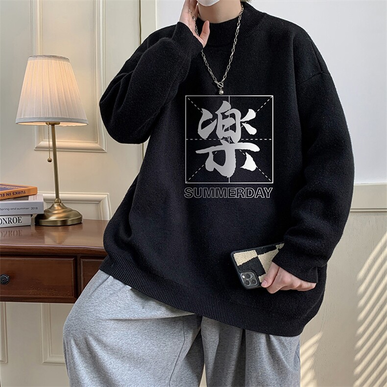 控68半高领毛衣男士大码针织衫男毛线衣男M18197-P45加绒款-P65,男装针织衫/毛衣,电商A040