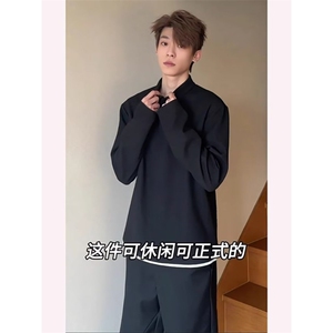 AP MMDD美式短款细条纹春秋季垫肩夹克男宽松高级感痞帅复古外套图片