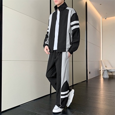 春秋季冲锋外套男款夹克男装中学生潮流拼接套装TZ0573-P118，男装休闲套装，星座308B-2