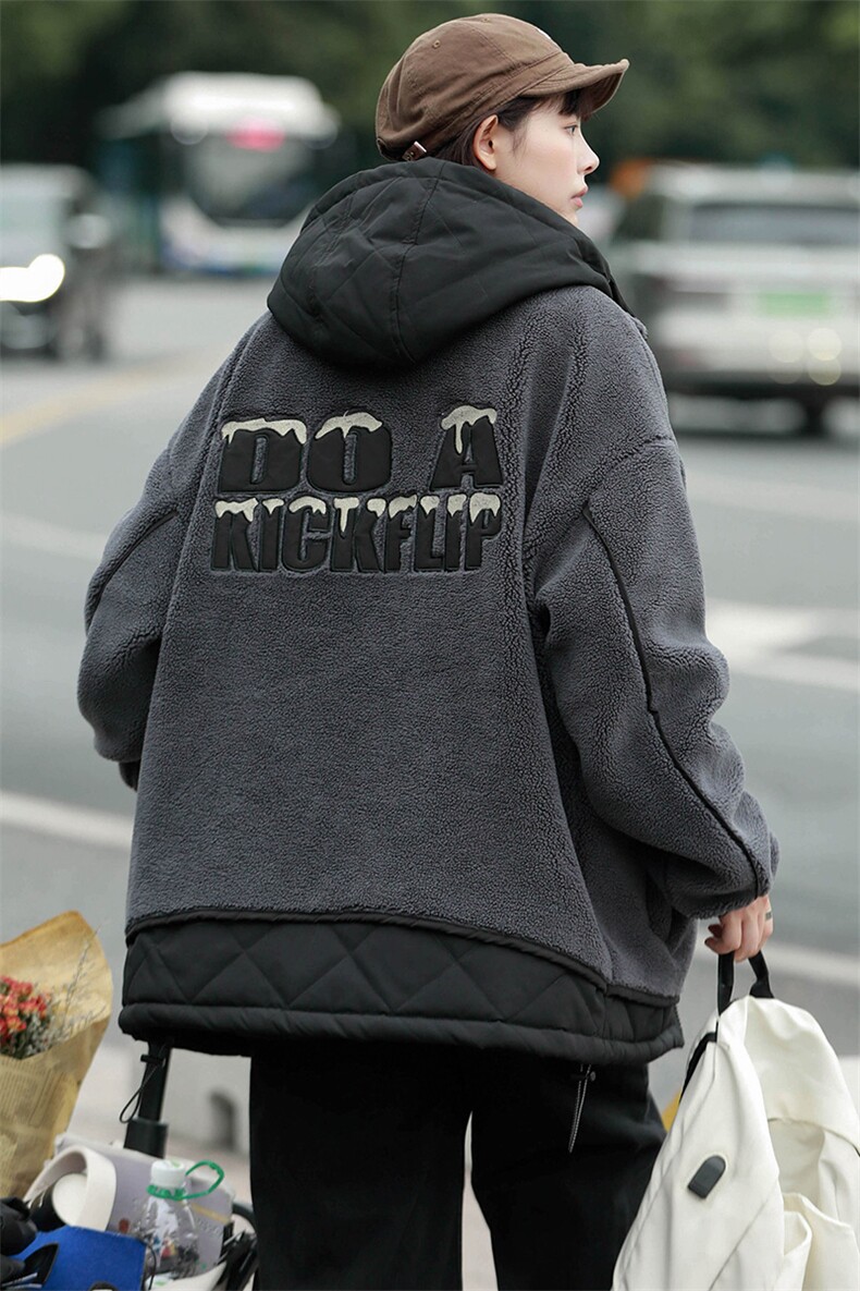 2024冬款中性羊羔绒棉服加绒时尚棉衣外套男女8336-P130控价178,男装棉衣,电商A441-1