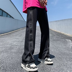 暗黑牛仔裤男韩版潮流拉链开衩高街2024夏季新款K5022-P58，男装牛仔裤，星座1109-3