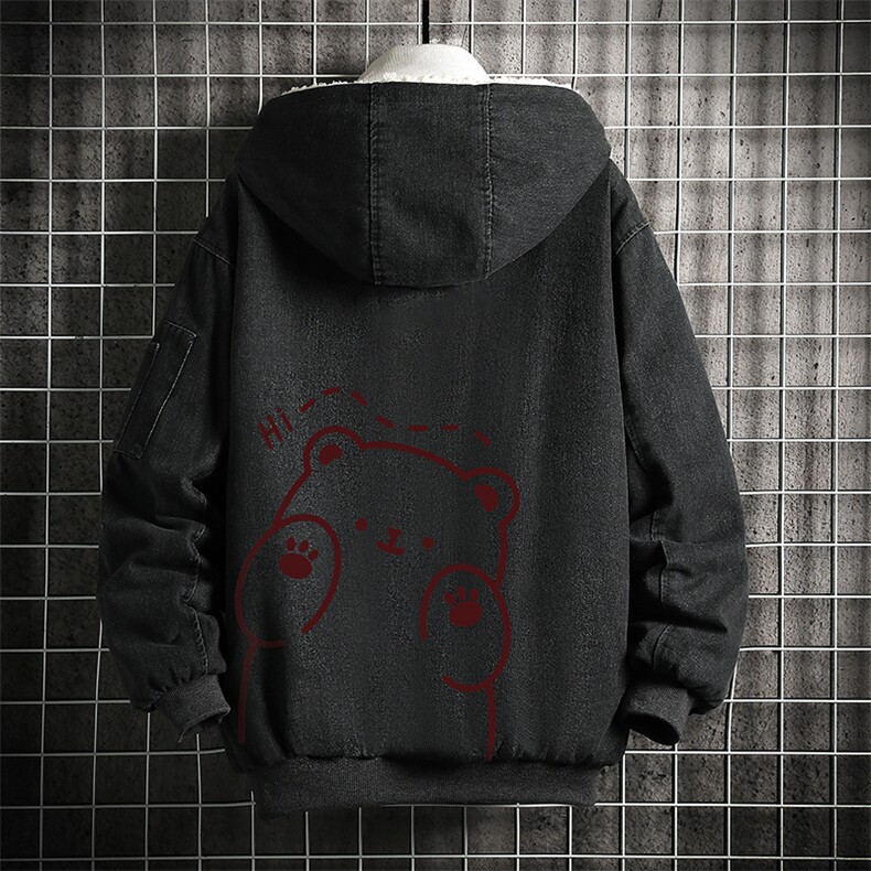 NM53236-P140牛仔外套男大码加厚加绒衣男羊羔毛服男网格,男装棉衣,电商A040A